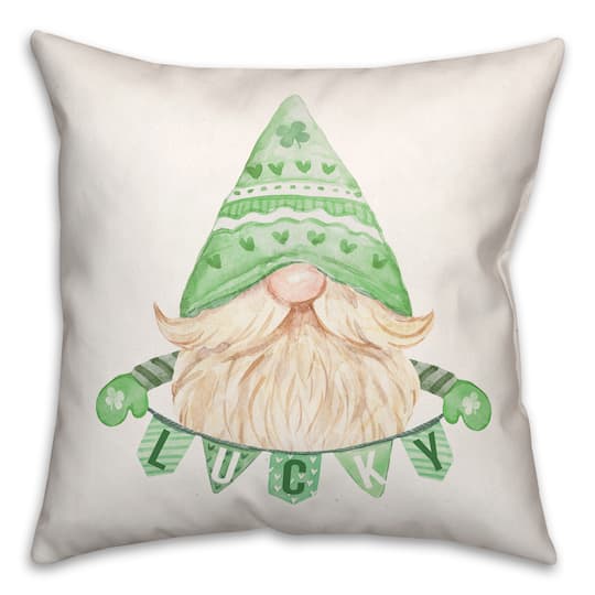 Lucky Leprechaun Banner Pillow 18" x 18" Throw Pillow